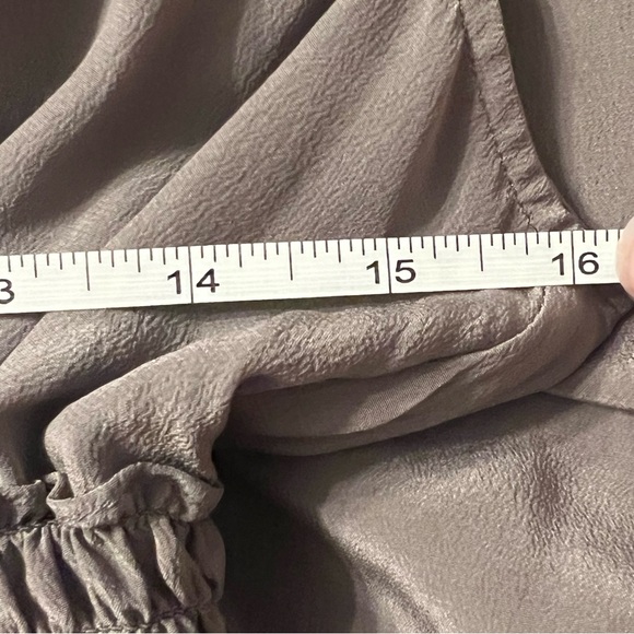Floreat Gray/taupe Silk Ruffled Mini Dress M - Picture 11 of 12
